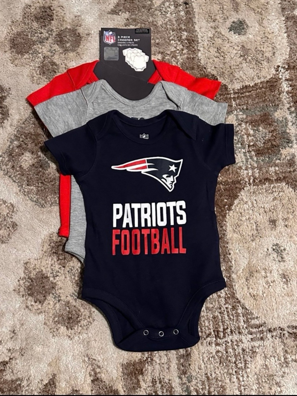 NFL New England Patriots Baby Bodysuits Set